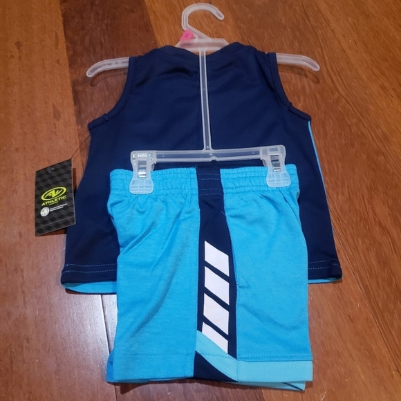 NWT Baby Boy Blue Activewear Soccer 2pc Outfit Set Size 18mos Dark-light Blue - Picture 5 of 5